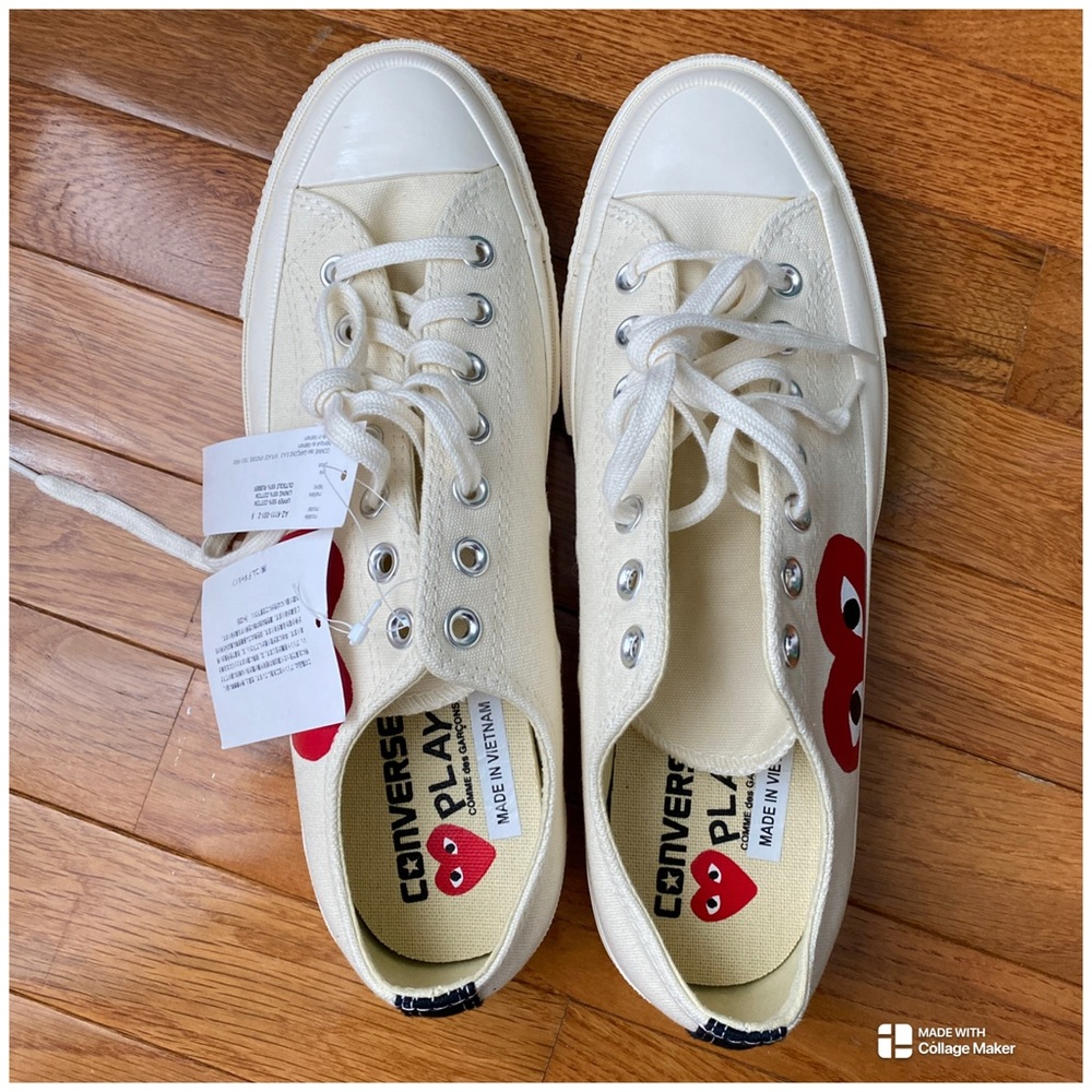 Comme des Garçons Off-White Converse Low Top Sneakers Men Size 9 (oversized) - Picture 4 of 15